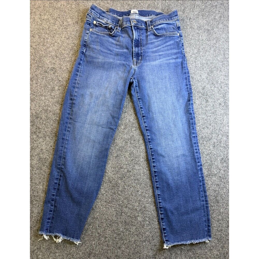 Edwin Women's High Rise Raw Hem Jeans-Size 30-Med Wash Denim